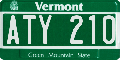 VT license plate ATY210