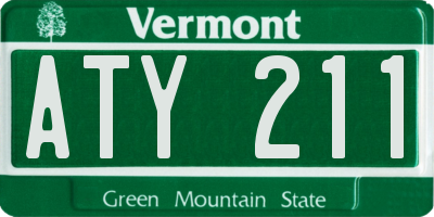 VT license plate ATY211