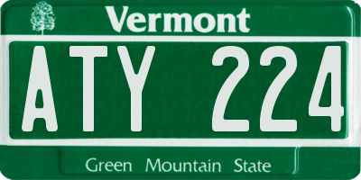 VT license plate ATY224