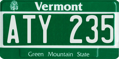VT license plate ATY235