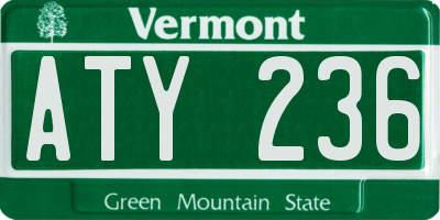 VT license plate ATY236