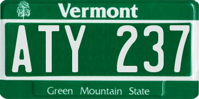 VT license plate ATY237