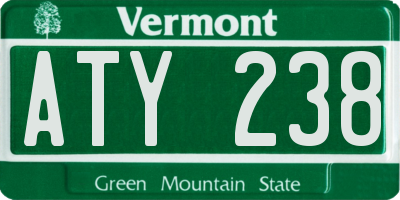 VT license plate ATY238