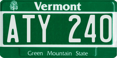 VT license plate ATY240
