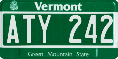 VT license plate ATY242