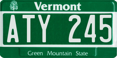 VT license plate ATY245