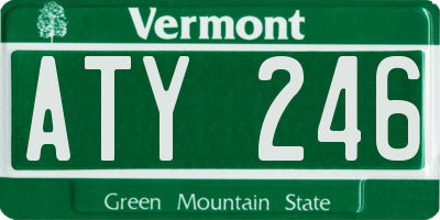 VT license plate ATY246
