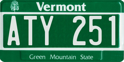 VT license plate ATY251