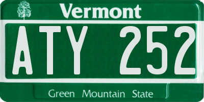 VT license plate ATY252