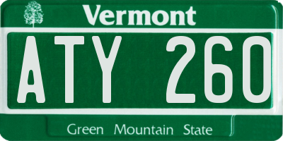VT license plate ATY260
