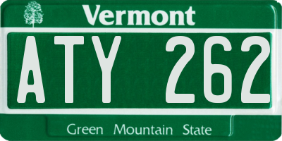 VT license plate ATY262