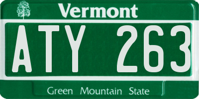 VT license plate ATY263