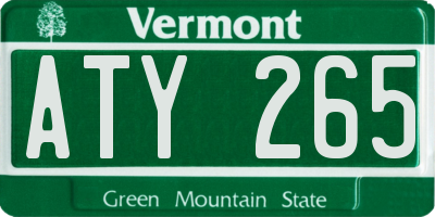 VT license plate ATY265
