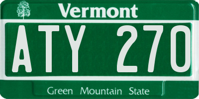 VT license plate ATY270