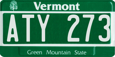 VT license plate ATY273