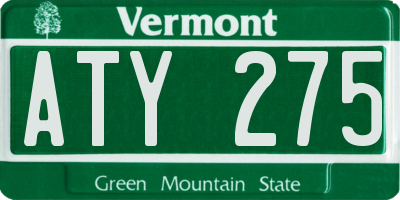 VT license plate ATY275