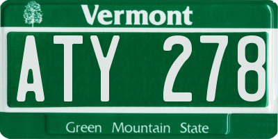 VT license plate ATY278