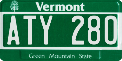 VT license plate ATY280