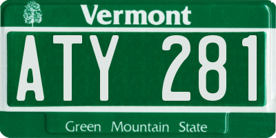 VT license plate ATY281