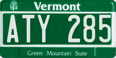 VT license plate ATY285
