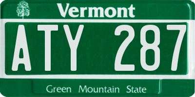 VT license plate ATY287