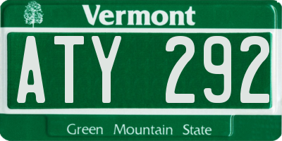 VT license plate ATY292