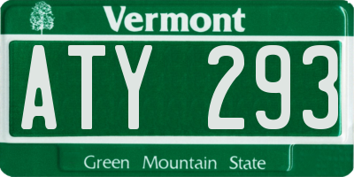 VT license plate ATY293