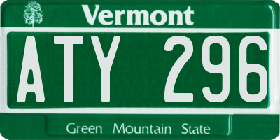 VT license plate ATY296