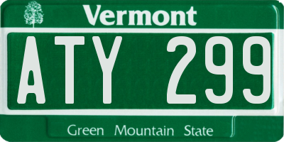 VT license plate ATY299