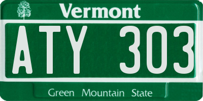 VT license plate ATY303