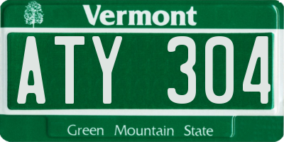 VT license plate ATY304