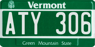 VT license plate ATY306