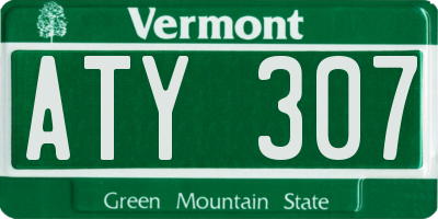 VT license plate ATY307