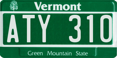 VT license plate ATY310