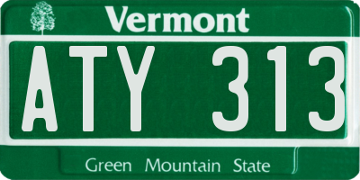 VT license plate ATY313