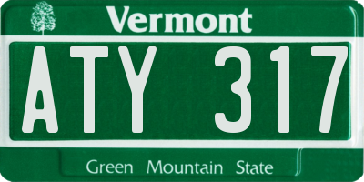 VT license plate ATY317
