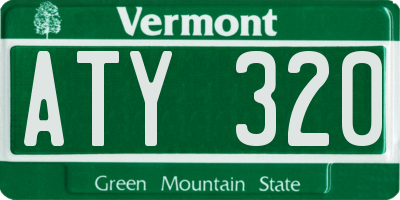 VT license plate ATY320