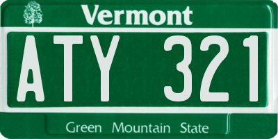 VT license plate ATY321