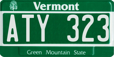 VT license plate ATY323