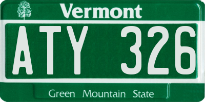 VT license plate ATY326