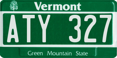 VT license plate ATY327