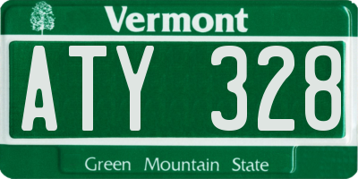 VT license plate ATY328