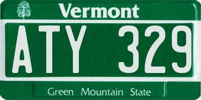 VT license plate ATY329