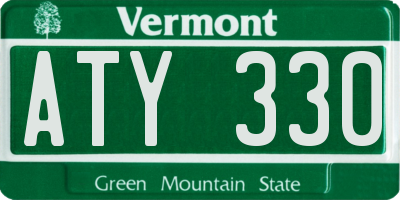VT license plate ATY330