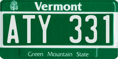 VT license plate ATY331