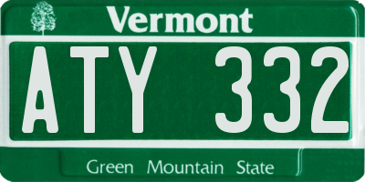 VT license plate ATY332