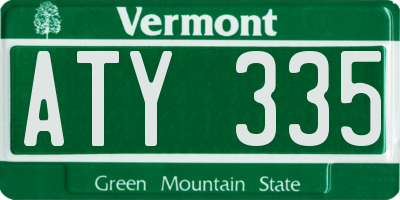 VT license plate ATY335