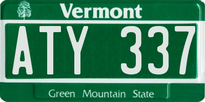 VT license plate ATY337