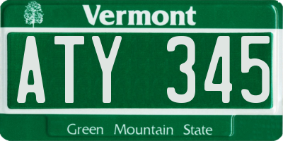 VT license plate ATY345