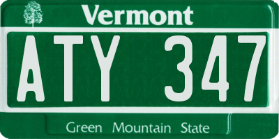 VT license plate ATY347